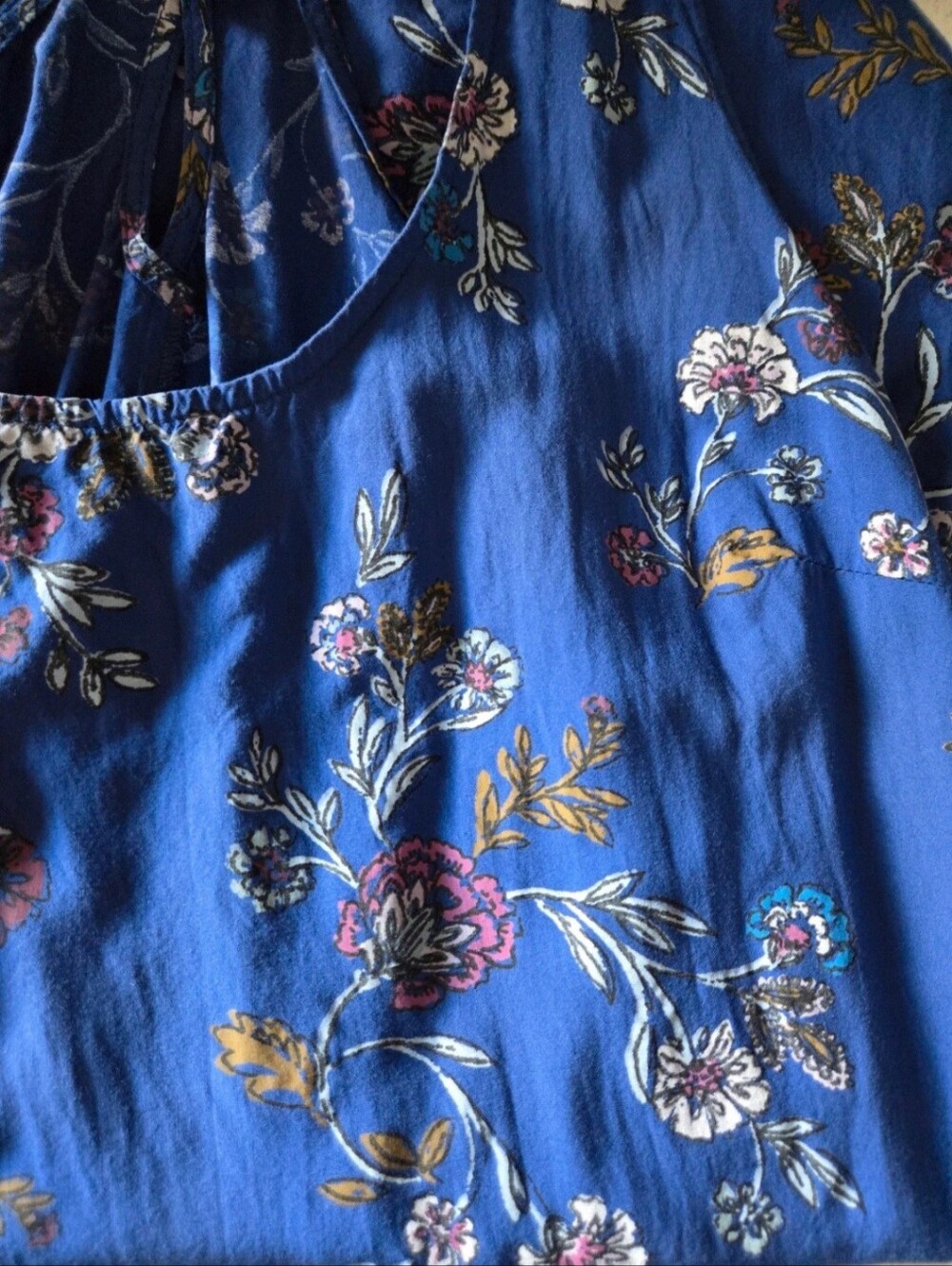 Old Navy Royal Blue Floral Tie-Back Mini Dress - Picture 4 of 4